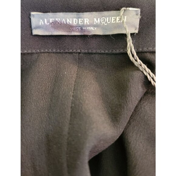 Alexander McQueen Black Crepe Mini Dress with Bell Sleeves Womens Size 36 / US 0 - Picture 7 of 10